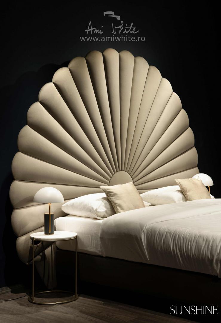 Pat tapițat BoxSpring SUNSHINE