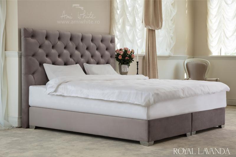 Pat tapițat BoxSpring ROYAL LAVENDER