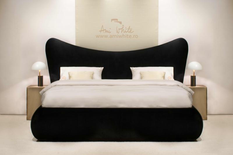 Pat tapițat BoxSpring BLACK BUTTERFLY