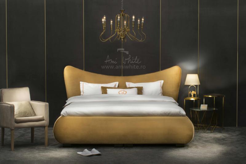 Pat tapițat BoxSpring BUTTERFLY